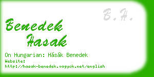 benedek hasak business card